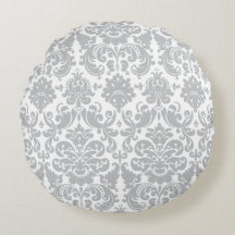 Grey and White Elegant Damask Pattern