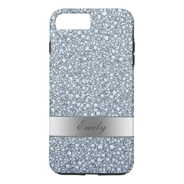 Grey And White Encrusted Diamonds Glitter Pattern Case-Mate iPhone Case (Back)