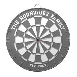 Grey and White Family Dartboard with Darts