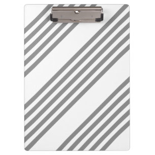 Grey and white five stripes pattern clipboard