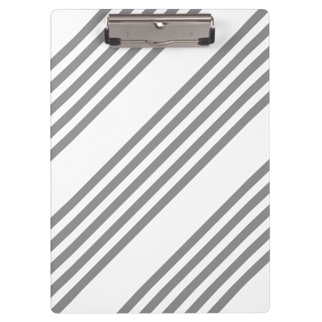 Grey and white five stripes pattern clipboard (Front)