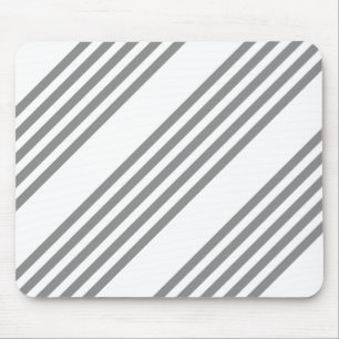 Grey and white five stripes pattern mouse mat