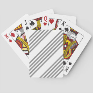 Grey and white five stripes pattern playing cards