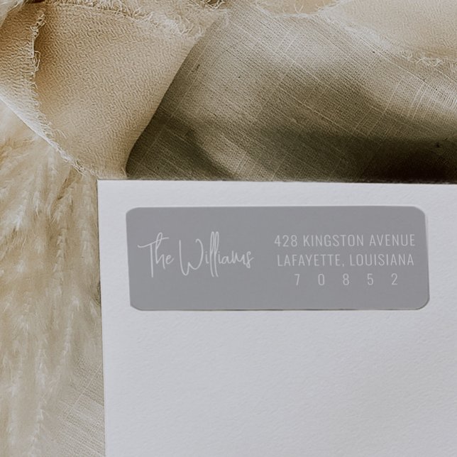 Grey and White Fun Modern Return Address Labels (Gray fun and modern return address labels.)