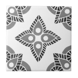  Grey and white geometric Ceramic tile