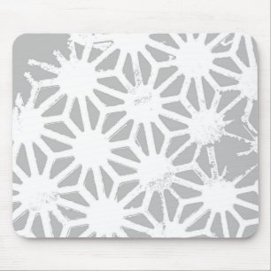 Grey and white geometric pattern mouse mat
