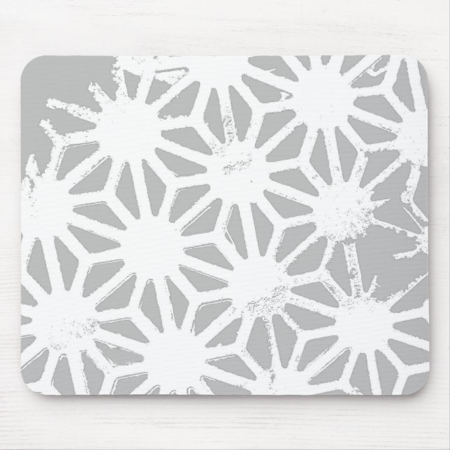 Grey and white geometric pattern mouse mat (Front)