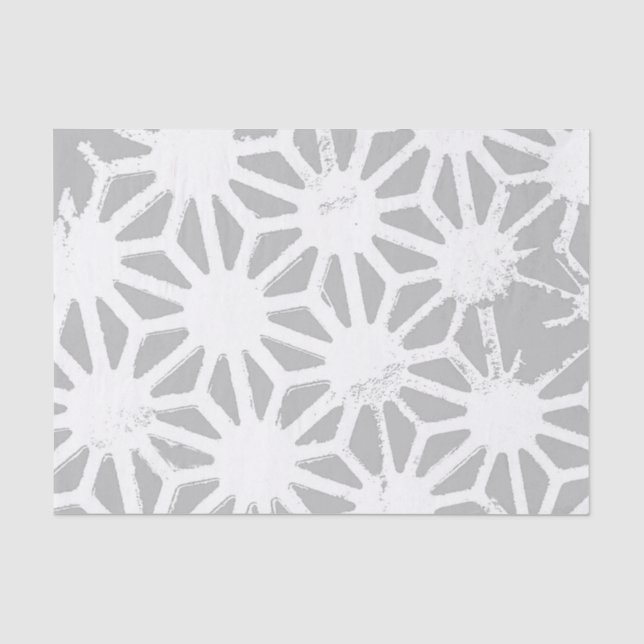 Grey and white geometric pattern tissue paper (Front)