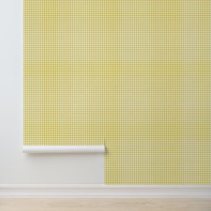 Grey and White Gingham checks Plaid Wallpaper