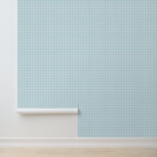 Grey and White Gingham checks Plaid Wallpaper