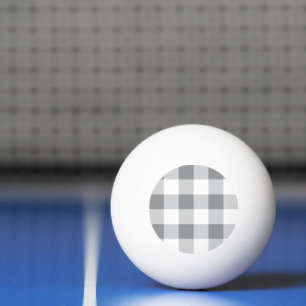 Grey And White Gingham Pattern Ping Pong Ball