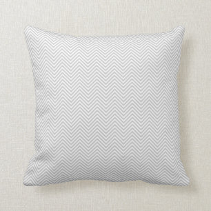 Grey and White Herringbone Chevron Cushion