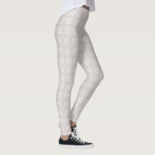 Grey and White Mandala Pattern  Leggings