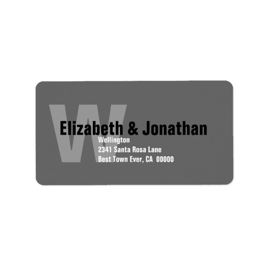 Grey and White Modern Custom Address Label V3