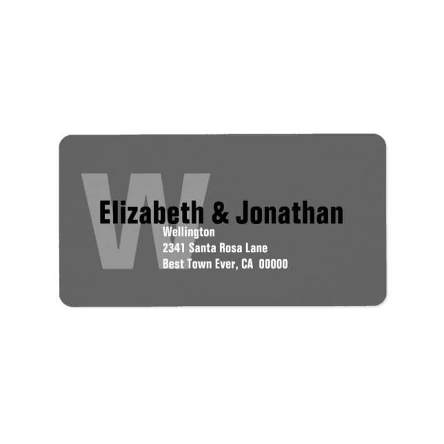 Grey and White Modern Custom Address Label V3 (Front)