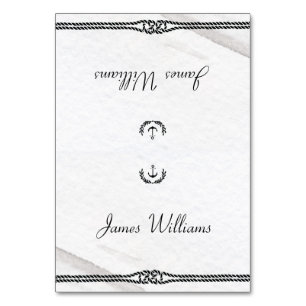 Grey And White Nautical Wedding Place Cards