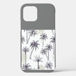 Grey and White Palm Tree iPhone 12 Pro Case