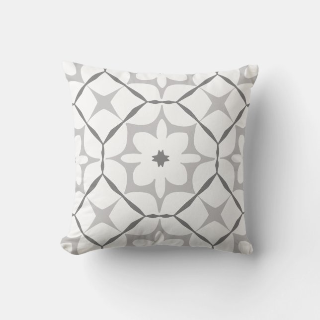 Grey and White Pattern  Cushion (Front)
