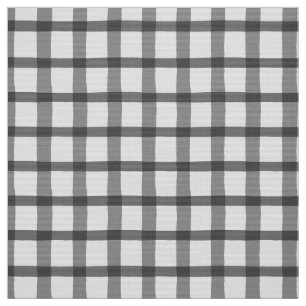 Grey and White Plaid Fabric