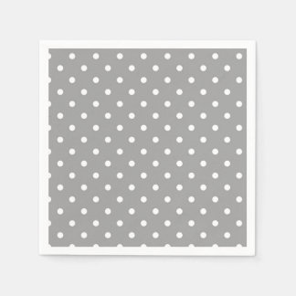 Grey and white polka dot modern glamour napkin