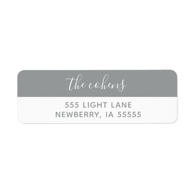 Grey and White Return Address Labels (Front)