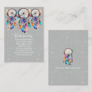 Grey and White Shower Books for Baby Enclosure Card