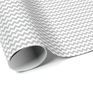 Grey and White Small Chevron Wrapping Paper