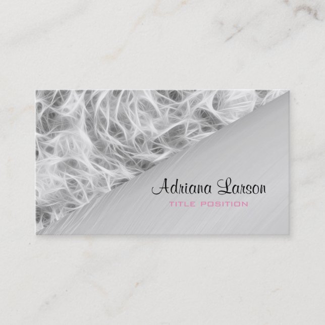 Grey And White Smokey Design Business Card (Front)