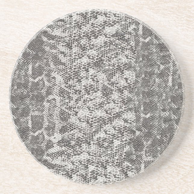 Grey and White Snake Skin Coaster (Front)