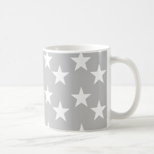 Grey and White Star Pattern Mug