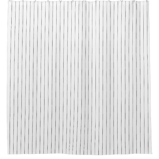 Grey and White stripe Shower Curtain (Front)