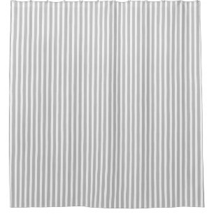 Grey and White stripe Shower Curtain