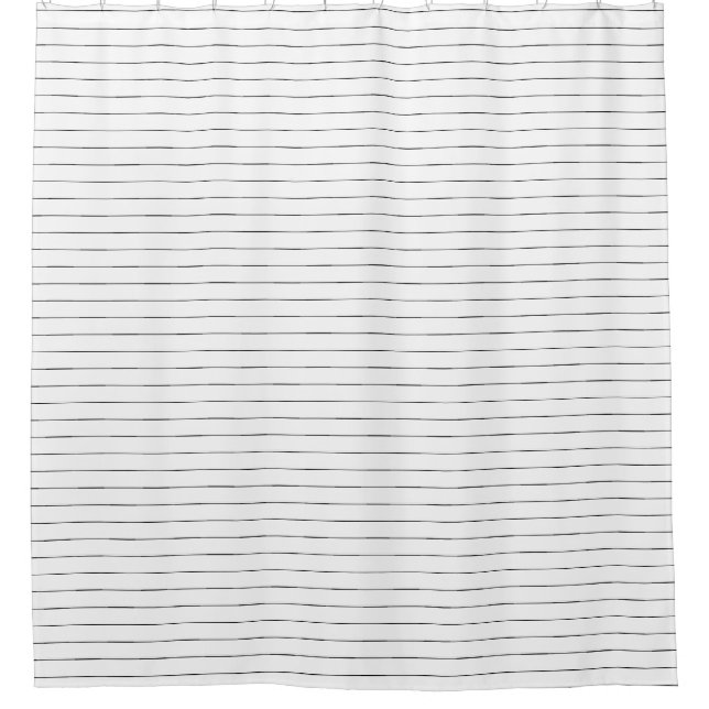 Grey and White stripe Shower Curtain (Front)