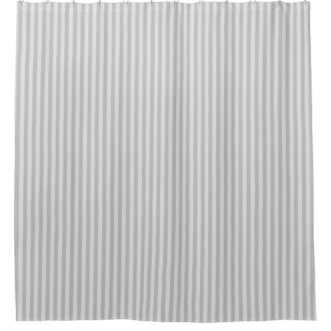 Grey and White stripe Shower Curtain (Front)
