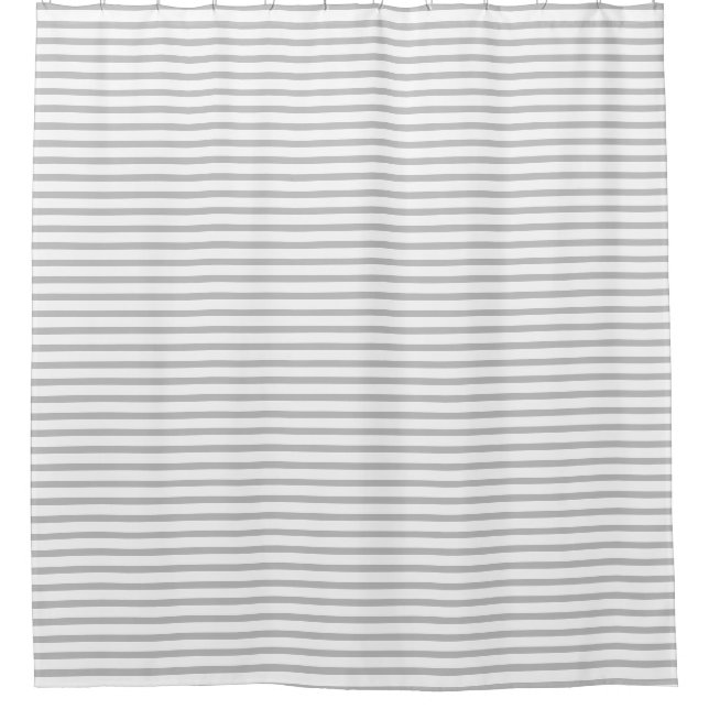 Grey and White stripe Shower Curtain (Front)