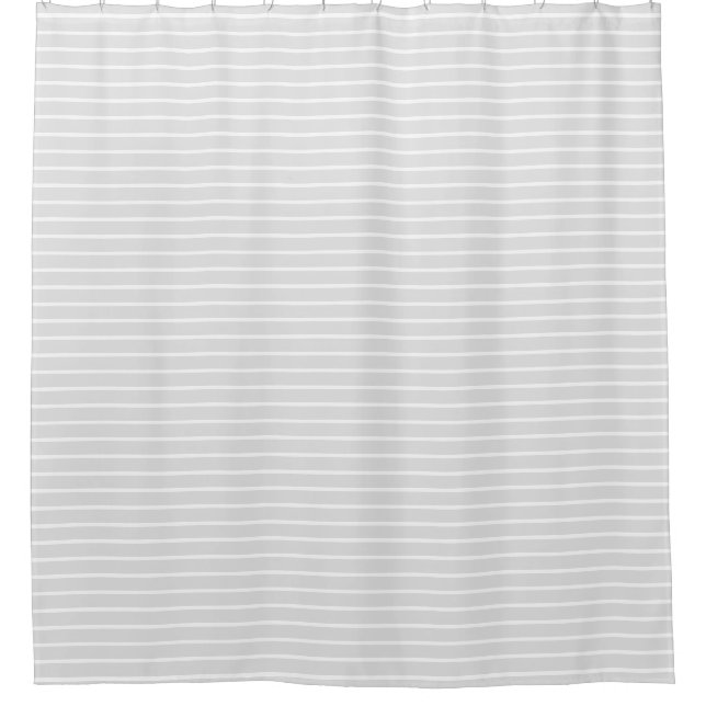 Grey and White stripe Shower Curtain (Front)