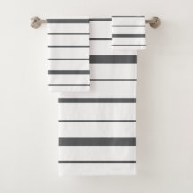 Grey and White Striped Design Bathroom