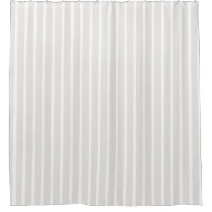 Grey and white Striped Elegant Neutral Stripes Shower Curtain