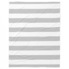 Grey and White Striped Fleece Blanket