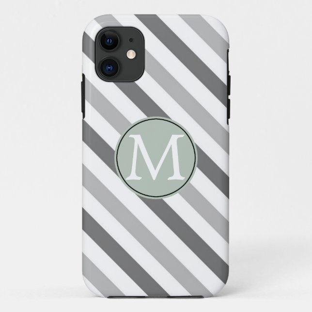Grey and White Stripes Case-Mate iPhone Case (Back)