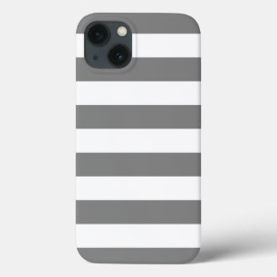 Grey and White Stripes iPhone 13 Case