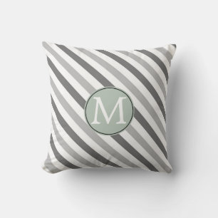 Grey and White Stripes Cushion