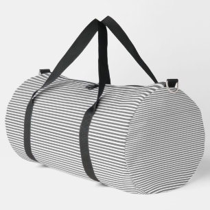 Grey and white stripes duffle bag