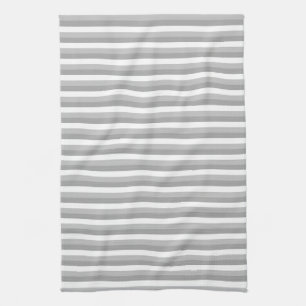 Grey and white stripes. Pattern. Tea Towel