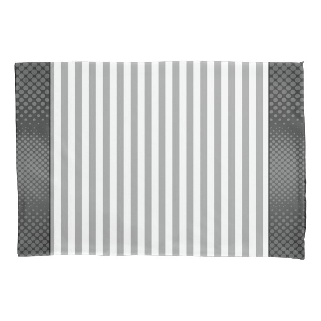 Grey And White Stripes Pillowcase (Front)