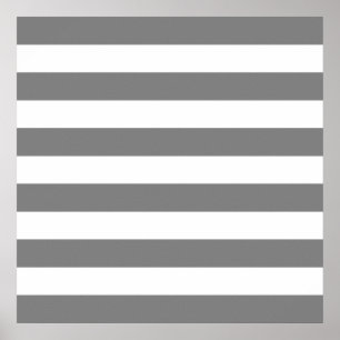 Grey and White Stripes Poster
