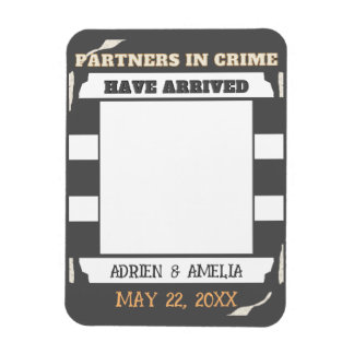 Grey and White Stripes Twin Baby Announcement Magnet