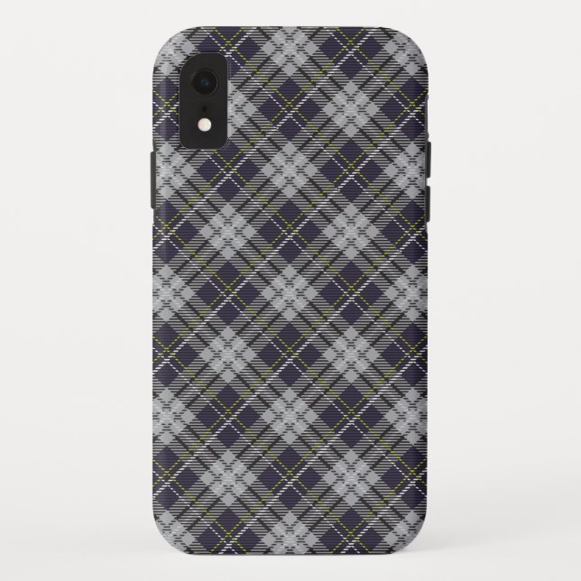 Grey and white tartan plaid pattern Case-Mate iPhone case (Back)