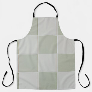 Grey and white tiles apron