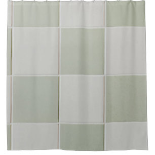 Grey and white tiles shower curtain